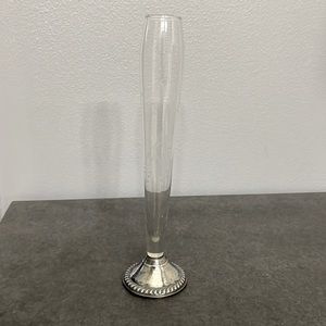Vintage Duchin Creation Sterling base glass bud Vase